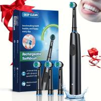 Cepillo De Dientes Eléctrico Rotativo Para Adultos Con Cerdas Suaves 5 Modos De Limpieza Recargable Por USB Y 4/8 Cabezas De Reemplazo - details 6