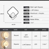 Aplique de pared interior LED lámpara de pared cuadrada 12W luz de pared moderna blanca cálida para pasillo dormitorio sala de estar escalera - details 3