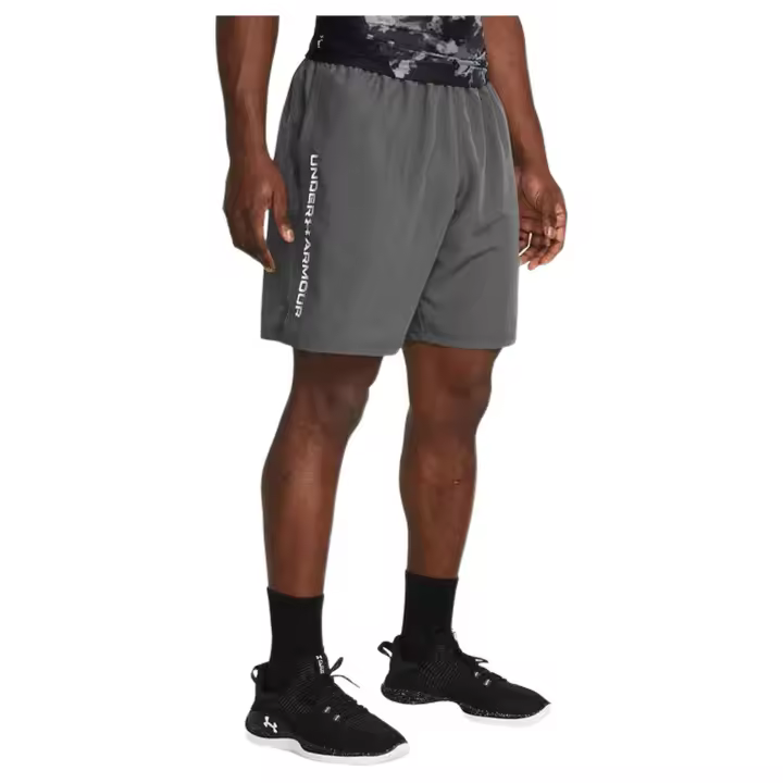 Pantalon Corto Under Armour Woven Wordmark para hombre en color gris - 1