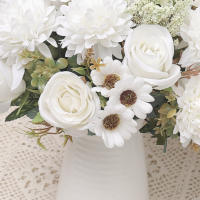 Bouquet De Rosas Artificiales Daisy Decoración Elegante Para El Hogar Y Bodas Falsas Para Vaso Decorativo DIY Accesorios Navideños Plantas Manuales - details 8