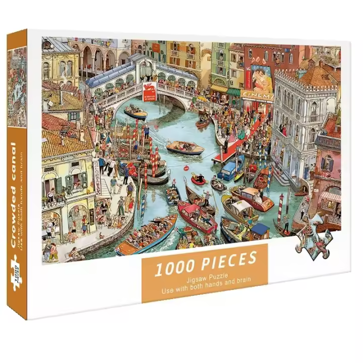 Rompecabezas De 1000 Piezas Para Adultos 75x50cm Paisaje Bonito Con Crowded Canal Juguete Reductor De Estrés Regalo De Navidad - 1