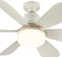 Ventilador de techo con luz, perfil bajo, luz LED con casquillo E26, iluminación regulable en 3 colores para dormitorio, cocina, garaje, sala de estar, trastero, sótano, montaje empotrado (blanco) - details 1