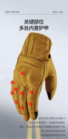 Guantes De Motocicleta Para Hombre Cuero Genuino Táctil Motocross Guantes De Carreras Negros Adecuados Para Todas Las Estaciones - details 14