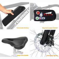 Touroll U1 Bicicleta eléctrica MTB de neumático de 29" para todo terreno con motor de 250W, batería extraíble de 36V 13Ah, alcance máximo de 65 km, engranaje de 21 velocidades Shimano, freno de disco impermeable IPX4 - details 20