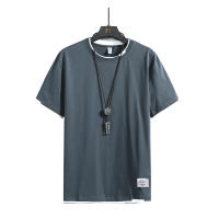Camiseta De Algodón Puro Para Hombre Estampado Casual De Verano Sin Capucha Manga Corta Trendy Inner Wear Marca - details 3
