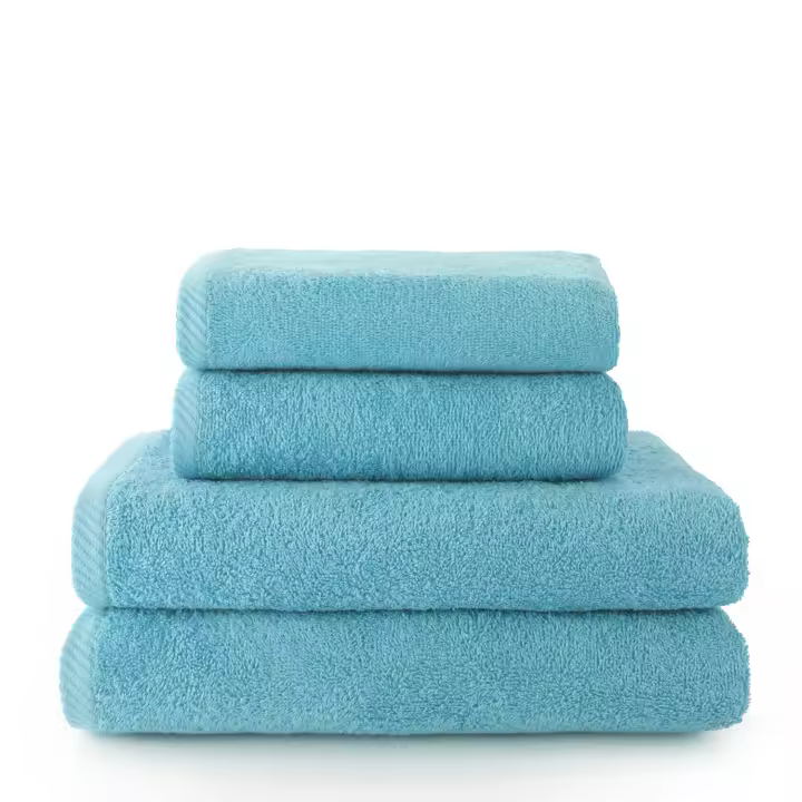 QUALITY TOWELS. Pack TOALLAS color AGUAMAR. Fabricadas en algodón cardado de 420 grs/m2. Packs de diferentes tamaños. Muy suaves y absorbentes. - 1