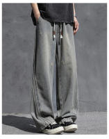 Machete Jeans Para Hombres Verano Nuevo Tendencia Pantalones Americanos Anchos Con Bolsillos Grandes Lavados Estilo Wide Leg - details 11