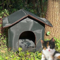 Casa De Gato Al Aire Libre Fácil De Limpiar Plegable Y Impermeable Para Invierno Cobertor De Lecho Para Perro Pequeño Tipo De Tela Oxford - details 0