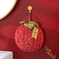 Toalla De Mano Suave Y Absorbente De Poliéster 100% Para Cocina Y Baño Color Rojo Con Anillo Para Colgar Para El Hogar - details 0