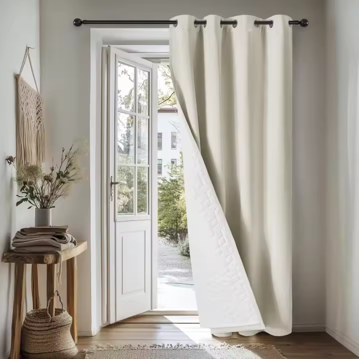 Deconovo Cortinas Termicas Aislantes Frio y Calor para Salon Dormitorio de Opacas 1 Pieza Cortina Divisoria, 200x280cm Negro - 1