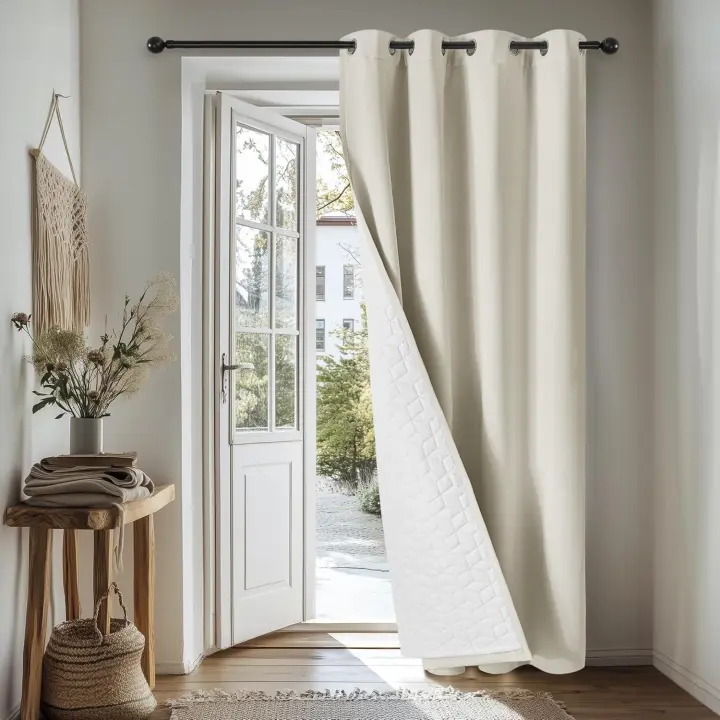 Deconovo Cortinas Termicas Aislantes Frio y Calor para Salon Dormitorio de Opacas 1 Pieza Cortina Divisoria, 200x280cm Negro - 1