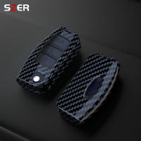 Funda De Llave De Coche En Fibra De Carbono ABS Para Ford Focus 2 3 Ecosport C-Max S-Max Ka Mondeo Kuga Galaxy Fiesta Accesorios De Llavero - details 0