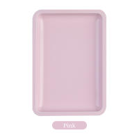 Plato De Almacenamiento De Cosméticos De Acero Inoxidable Cuadrado Para Arte De Uñas Y Manicura Con Tweezers Cuchillas Y Bolígrafos Contenedor De Dishes Para Uñas Falsas - details 8