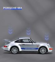 Coche De Juguete Porsche 964 Carrera RS De 1:24 Con Sonido Y Luz Vehículo De Metal Para Niños Regalo Con Retroceso Pull Back - details 5