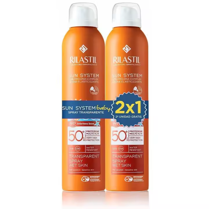 Rilastil Duplo Sun System Baby Spray Transparente Spf50+ 2X200Ml - 1