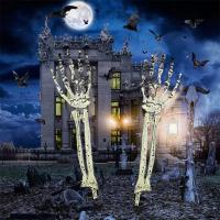 Cabeza De Esqueleto Calavera Realista Para Decoración De Jardín Casa Y Calle En Halloween Accesorios De Fiesta Y Horror Props De Mano Y Brazos De Hombre - details 9