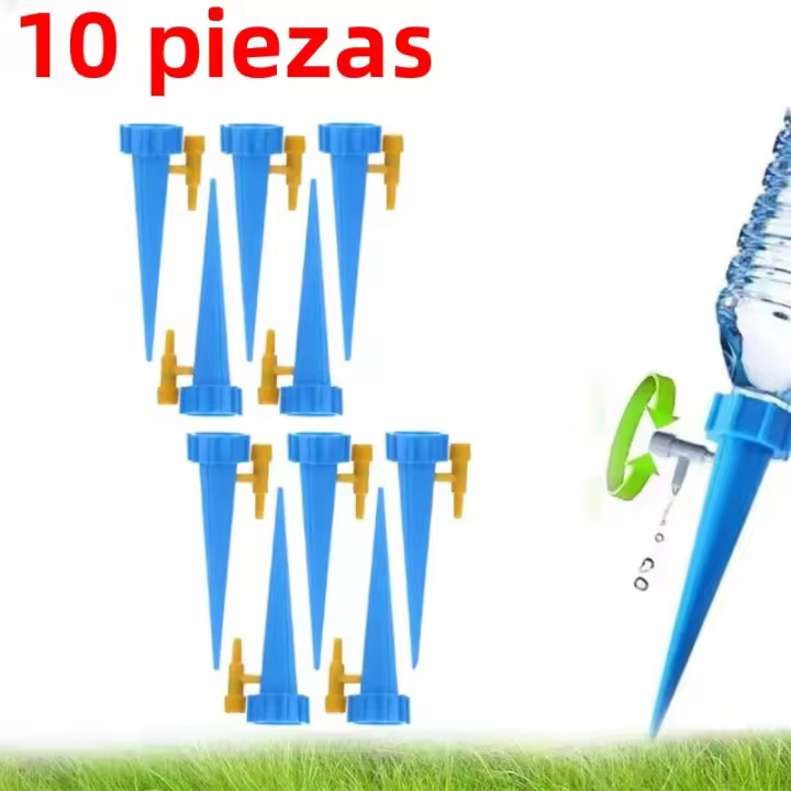 Sistema De Riego Automático Para Plantas Kit De Derrame De Agua Para Jardín Inserción Autónoma En Macetas Con Derrame De Agua Verde Y Azul Tamaño Aproximado 13.5*3cm - 1
