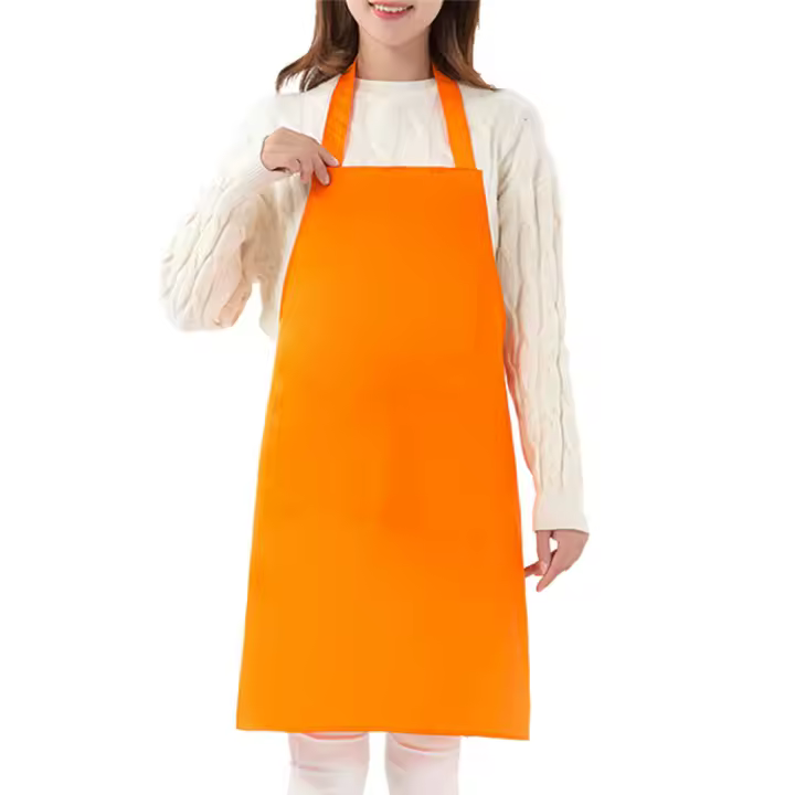 Delantal De Cocina Sólido Con Bolsillo Para Chef Y Servidora Del Restaurante Sin Mangas Adecuado Para Hombres Y Mujeres - 1