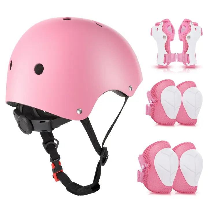 Juego de casco y protectores para niños de 3 A 10 años, de Bicicleta Cascos, Cascos de patineta para niños y niños, juego de rodilleras, coderas y muñequeras, para Cycling, sobre patinetas - 1