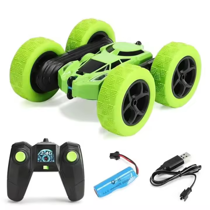 Coche De Control Remoto Sin Cables Con Doble Cara Y Luces Que Gira 360 Grados Coche De Acrobacia Remoto Para Niños - 1