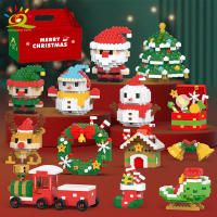 Bloques De Construcción Navideños HUIQIBAO Reindeer Santa Claus Y Casa De Nieve Con Árbol De Navidad Juguete Para Niños Regalo Compatible Con Bloques Lego - details 4