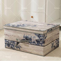 Caja de almacenamiento de impresión digital a prueba de humedad con impresión retro y patrón de bambú, adecuada para sala de estar, dormitorio, amplia gama de aplicaciones, 50 x 40 x 30 cm - details 4