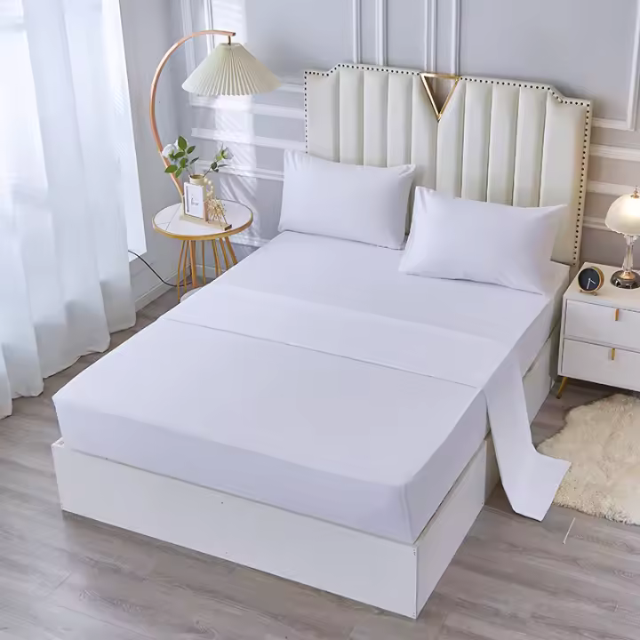 Juego De Sábanas 3/4pcs Impermeable Y Transpirable Para Dormitorio 1 Sábana Plana 1 Funda De Sábana 2 Fundas De Almohada Poliéster/Celulosa 300TC 90gsm - 1