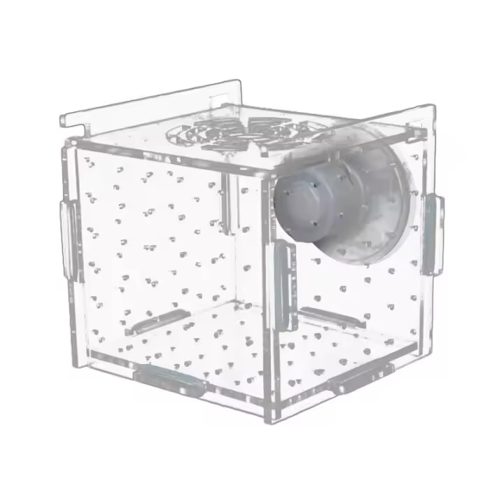 Caja De Reproducción Para Peces Transparente Con Ventosa Cuadrada Accesorio De Acuario Para Guppys Peces Agresivos Calamarqueses Y Camarones Recién Nacidos Fry - 1