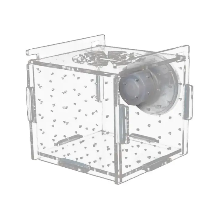 Caja De Reproducción Para Peces Transparente Con Ventosa Cuadrada Accesorio De Acuario Para Guppys Peces Agresivos Calamarqueses Y Camarones Recién Nacidos Fry - 1