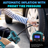 Bomba inflable inalámbrica con pantalla Digital, bomba de aire eléctrica portátil para coche, de 18V batería Makita, herramienta neumática sin batería，Inflación rápida，Bomba inflable - details 6