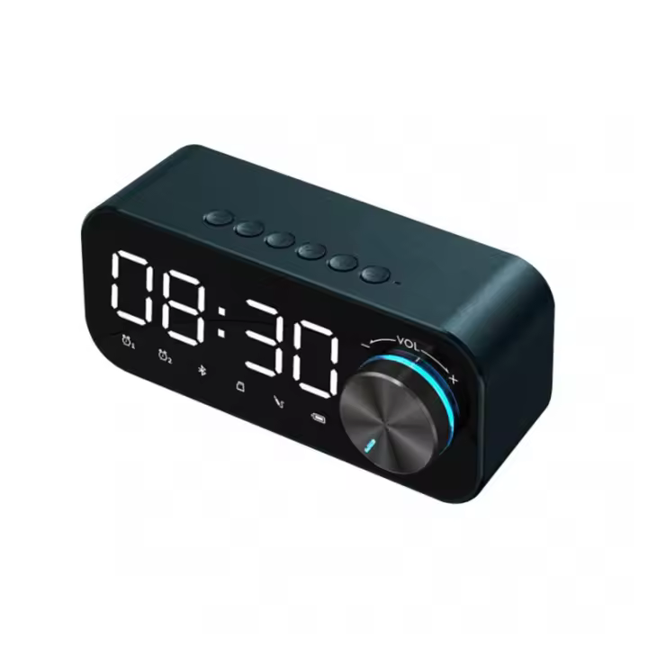 Reloj Despertador with Radio Digital, Altavoz with Bluetooth, Pantalla LED de Hora y Alarma y surface de Espejo para escritorio - 1