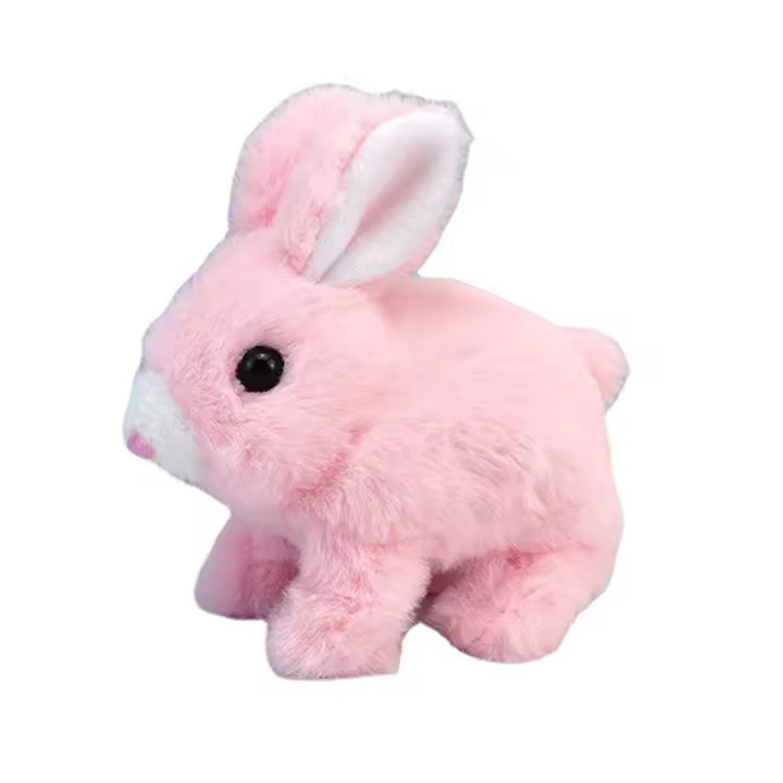 Muñeco De Peluche Eléctrico De Conejo Largo Juguete Interactivo Para Niños Simulación De Forma De Animal Pequeño Batería Regalo Favorito - 1