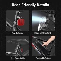 Bicicleta Eléctrica Tipo Moped Eleglide M2 de 27" 250W Motor 36V 15Ah Batería 125km Alcance Máximo Frenos de Disco Hidráulicos Pantalla LCD Inteligente Aplicación Inteligente, Suspensión Premium con Bloqueo, 24 Marchas - Negro - details 10
