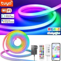Tira De Lámparas LED Neón Con Silicona TUYA 5-24V 84LEDs/M Con Sincronización De Música RGBIC Dreamcolor Para Habitación - details 2