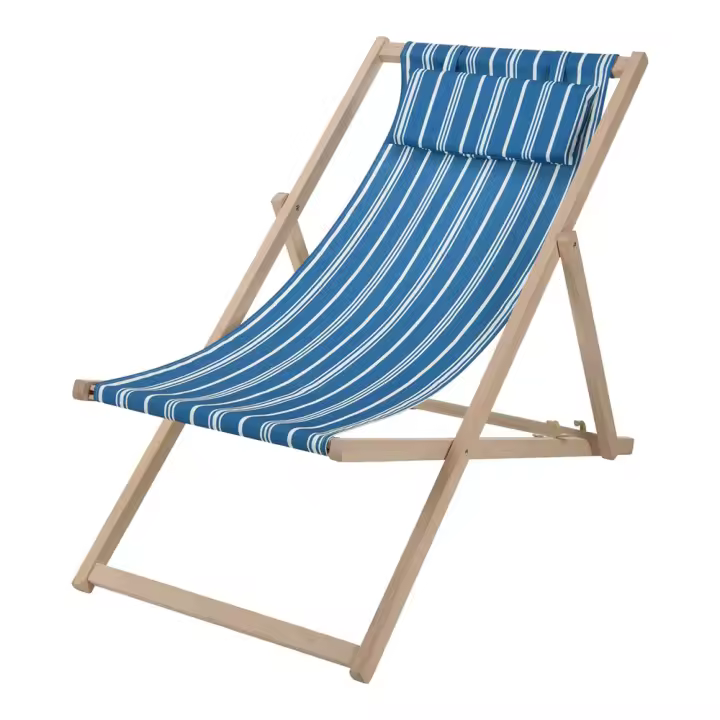 SILLA PLEGABLE DE TELA Y MADERA 97x56x85cm - 1