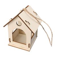 Caja De Pájaros De Madera Miniatura Para Exterior Casa Colgante Para Pájaros DIY Pintura Decoración De Jardín Cova Para Papagayo - details 3