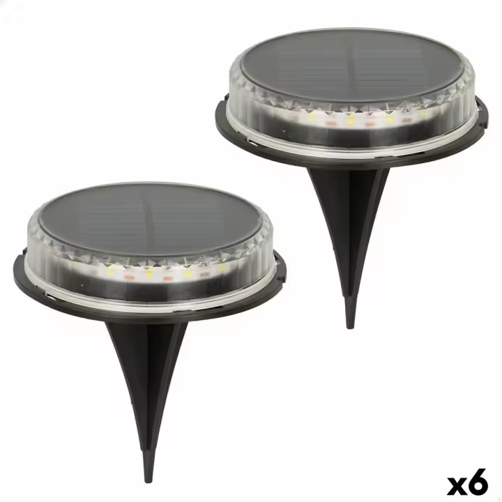 Set de estacas solares de jardín Aktive 2 Piezas Plástico 12 x 13,5 x 12 cm (6 Unidades) - 1