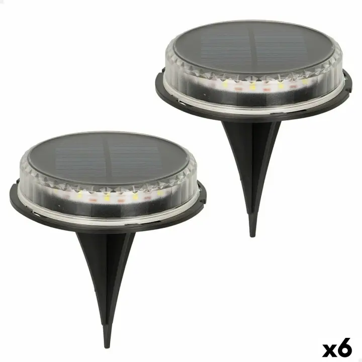 Set de estacas solares de jardín Aktive 2 Piezas Plástico 12 x 13,5 x 12 cm (6 Unidades) - 1