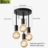 1pc Lámpara De Techo Moderna Sencilla Con Cuatro Cabezas E27 Base Para Entrada Dormitorio Cocina Pasillo Candelabro Negro - details 9