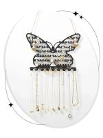 Gancho Para Joyas En Forma De Mariposa Pared Montado Para Colgantes Aretes Pulseras Almacenamiento Y Exhibición Negro - details 3