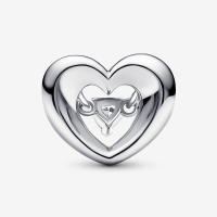 Pandora Charm de Colgante en Plata de Ley Charm Corazón Radiante y Gema Flotante 792493C01，Incluye Caja Original - details 0