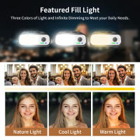Gimbal Portátil L7CPro De 3 Ejes Con Rastreo De Rostro AI Y Luz De Relleno Para iPhone/Android Ideal Para Vlogs Estabilizador Antisucción - details 11