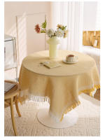 Mantel De Algodón Para Otoño Cuadrado Con Borde Francesa/Mantel De Café/Cubierta Para Mesas Finas Decoración De Mesa Tamaño Rectangular Material Poliéster/Celulosa - details 6