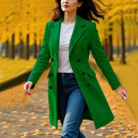 Nueva Chaqueta De Mujer De Invierno Con Manga Larga Y Cuello En V A-line Fashion Chaqueta De Trench Para Otoño Y Invierno - details 27