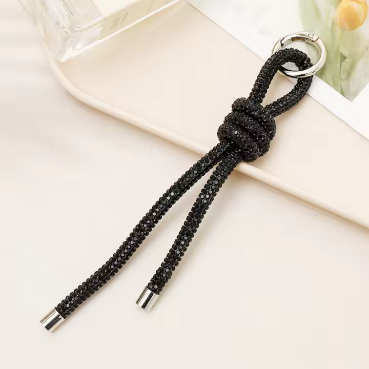 Llavero De Coche De Lujo Con Cadena De Rhinestones Accesorios Para Cámara Ccd Y Móvil Colgante De Moda Unisex Material Poliéster - 1
