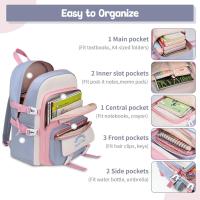 Mochila escolar para niñas, mochila para niñas de 20 L con colgante, mochila escolar de nailon Kawaii ligera e impermeable - details 1