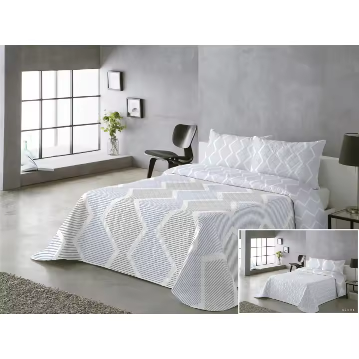 Colcha Bouti Reversible Modelo AZURA –Colcha Ligera de Verano,  Ropa de Cama Decorativa para Dormitorio – Disponible en Varias Medidas - 1