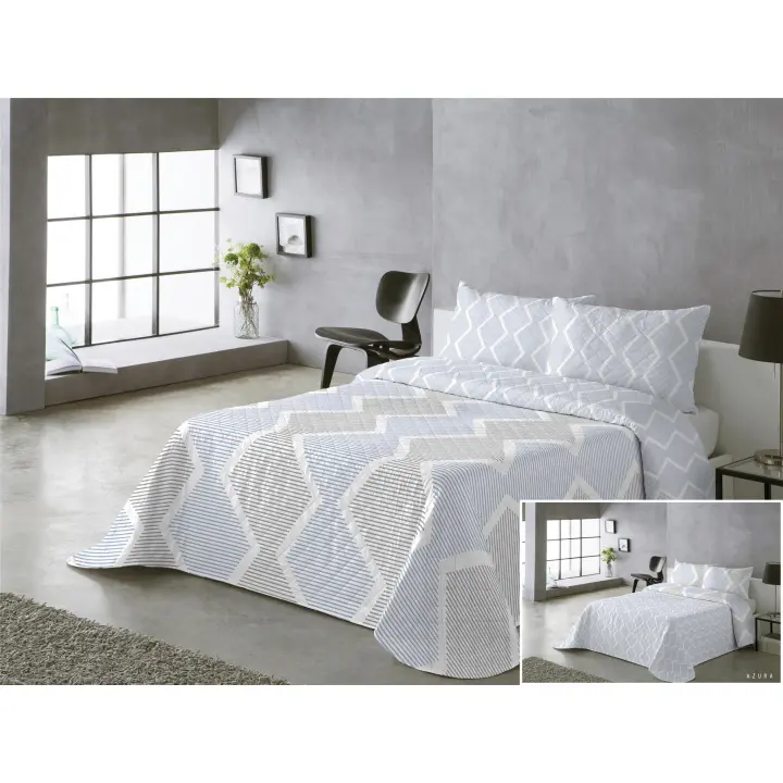 Colcha Bouti Reversible Modelo AZURA –Colcha Ligera de Verano,  Ropa de Cama Decorativa para Dormitorio – Disponible en Varias Medidas - 1