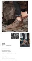 Botas De Cuero Para Hombre Alta Top Moda Algodón Zapatos De Tobillo Botines Casuales Negocios Exterior Zapatillas Nuevas Primavera/Otoño - details 3