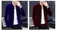 Camisa De Cuello Yuan Slim Fit En Veludo Estilo Coreano Moda Casual Para Hombres Abrigo Boutique Canario Nueva Version - details 5